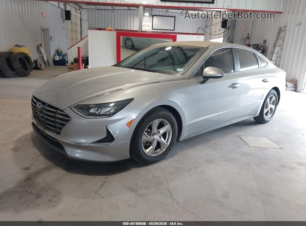 5NPEG4JA2MH076957 2021 HYUNDAI SONATA Silver წინა მარცხენა ხედი სამი მეოთხედიდან