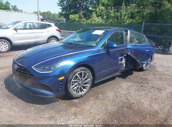 5NPEH4J20LH043864 2020 HYUNDAI SONATA Синий Передняя левая четверть