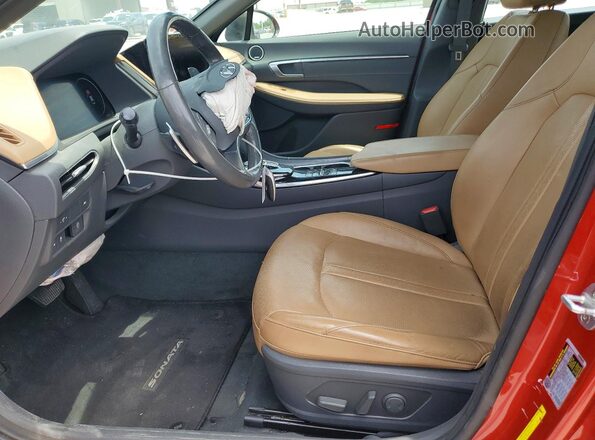 5NPEH4J20MH080270 2021 HYUNDAI SONATA Бордовый Вид салона спереди