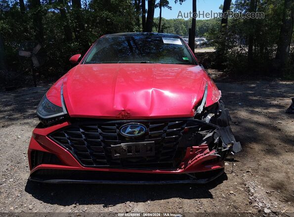 5NPEH4J20MH081130 2021 HYUNDAI SONATA Red Vista del cuadro de instrumentos