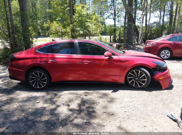 5NPEH4J20MH081130 2021 HYUNDAI SONATA Red Vista interior trasera