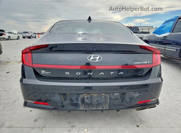 5NPEH4J22MH074681 2021 HYUNDAI SONATA Black Вид ззаду