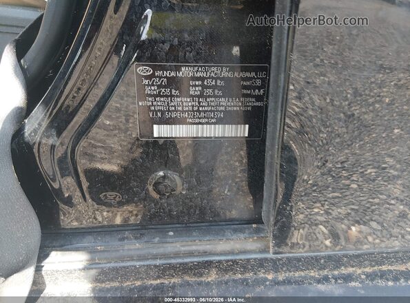 5NPEH4J23MH114394 2021 HYUNDAI SONATA Black Vista del compartimento del motor