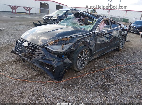 5NPEH4J23MH114394 2021 HYUNDAI SONATA Black Vista tres cuartos delantera izquierda