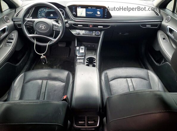 5NPEH4J25MH099686 2021 HYUNDAI SONATA Black წინა პანელის ხედი