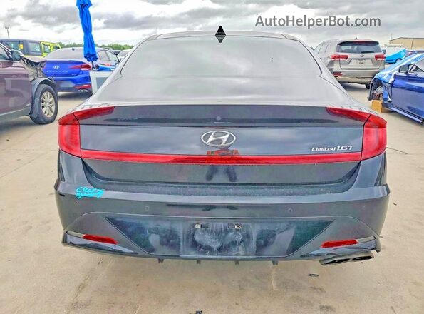 5NPEH4J25MH099686 2021 HYUNDAI SONATA Black უკანა ხედი