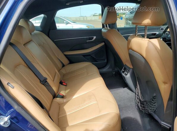 5NPEH4J26LH045652 2020 HYUNDAI SONATA Blue Rear seats view