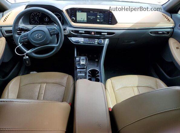 5NPEH4J26LH045652 2020 HYUNDAI SONATA Blue Dashboard view