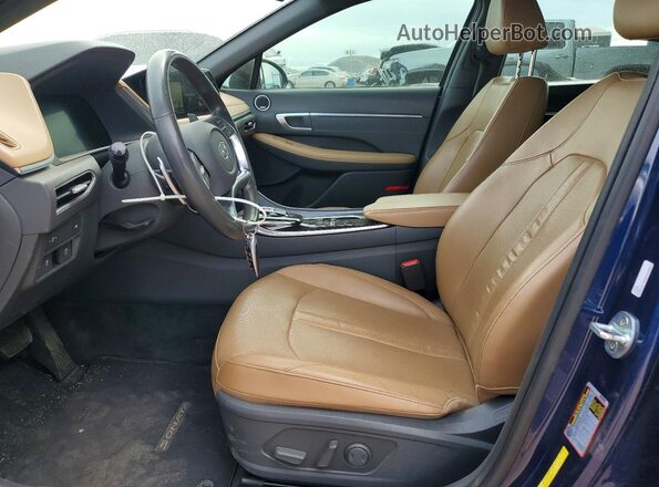 5NPEH4J26LH045652 2020 HYUNDAI SONATA Blue Front interior view