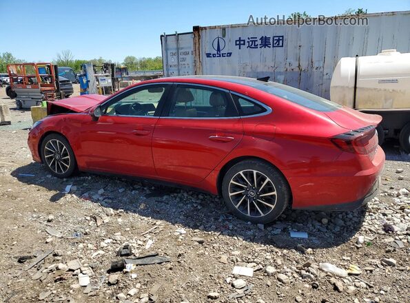 5NPEH4J26LH052827 2020 HYUNDAI SONATA Red Rear left