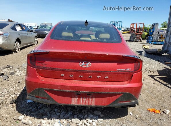 5NPEH4J26LH052827 2020 HYUNDAI SONATA Red Rear view