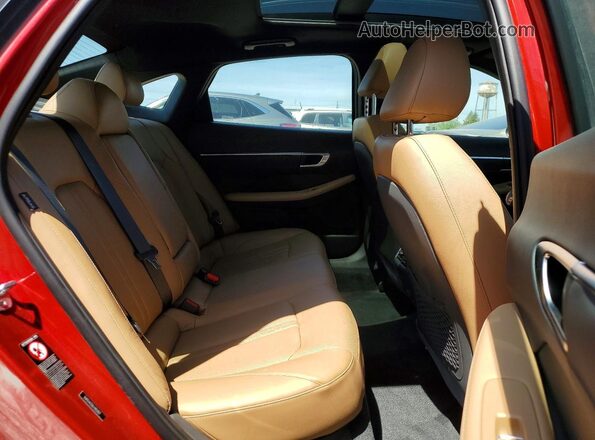 5NPEH4J26LH052827 2020 HYUNDAI SONATA Red Rear seats view