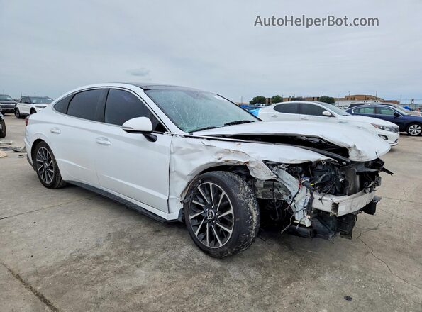 5NPEH4J28MH063782 2021 HYUNDAI SONATA White წინა მარჯვენა