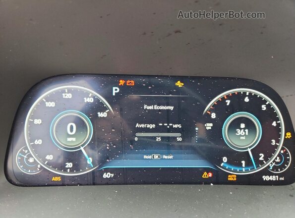 5NPEH4J28MH063782 2021 HYUNDAI SONATA White ხელსაწყოთა პანელის ხედი