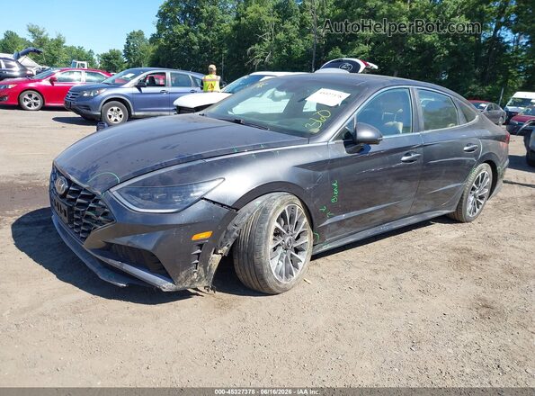 5NPEH4J28MH110549 2021 HYUNDAI SONATA Серый Передняя левая четверть