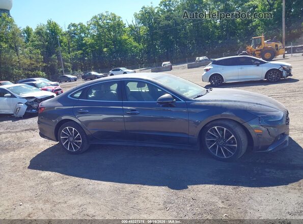 5NPEH4J28MH110549 2021 HYUNDAI SONATA Серый Вид задней части салона