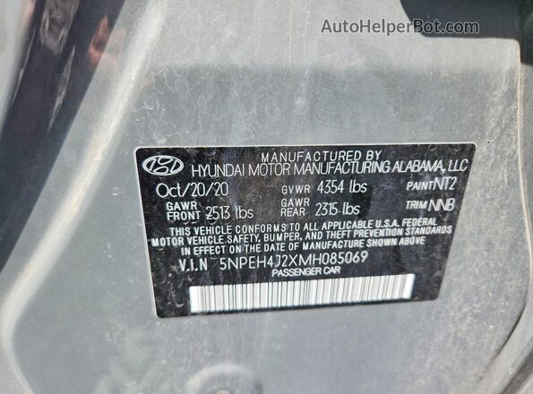 5NPEH4J2XMH085069 2021 HYUNDAI SONATA Gray 