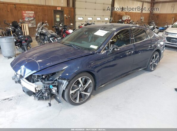 5NPEJ4J23MH132687 2021 HYUNDAI SONATA Синий Передняя левая четверть