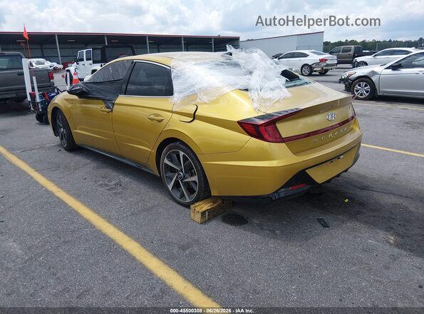 5NPEJ4J24MH098162 2021 HYUNDAI SONATA Yellow Հետևի ձախ