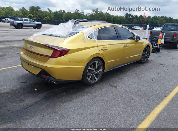 5NPEJ4J24MH098162 2021 HYUNDAI SONATA Yellow Հետևի աջ