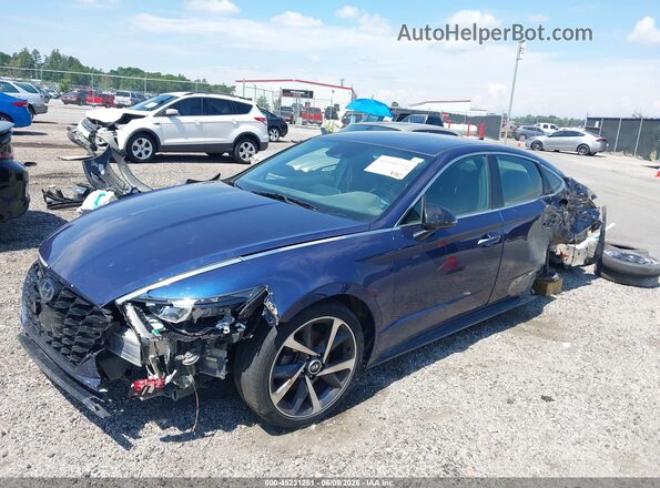 5NPEJ4J25MH062822 2021 HYUNDAI SONATA Blue წინა მარცხენა ხედი სამი მეოთხედიდან