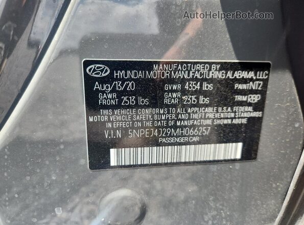 5NPEJ4J29MH066257 2021 HYUNDAI SONATA Gray Engine compartment view