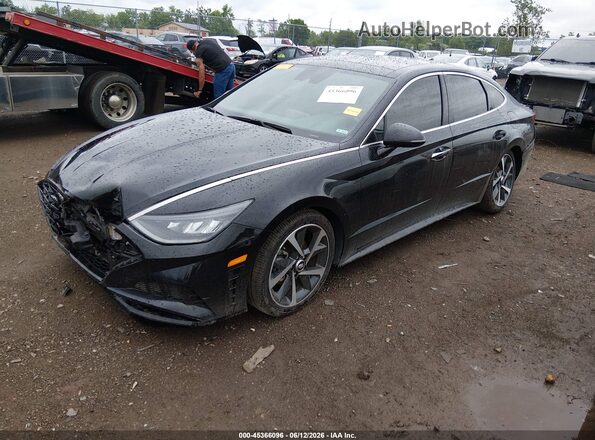 5NPEJ4J29NH139676 2022 HYUNDAI SONATA Black Vista tres cuartos delantera izquierda