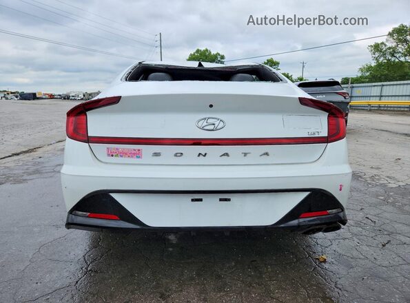 5NPEJ4J2XLH044654 2020 HYUNDAI SONATA White Вид ззаду