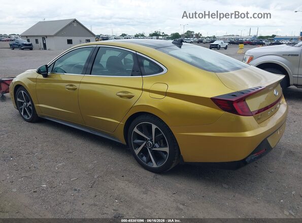 5NPEJ4J2XMH123856 2021 HYUNDAI SONATA Green Trasero izquierdo