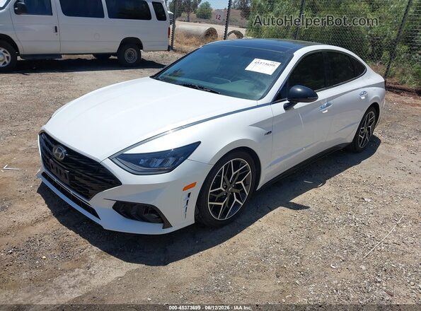 5NPEK4JC0MH106005 2021 HYUNDAI SONATA White წინა მარცხენა ხედი სამი მეოთხედიდან