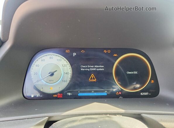 5NPEK4JC7NH135826 2022 HYUNDAI SONATA Gray Вид щитка приладів
