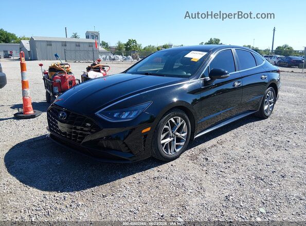 5NPEL4JA2LH052250 2020 HYUNDAI SONATA Black წინა მარცხენა ხედი სამი მეოთხედიდან