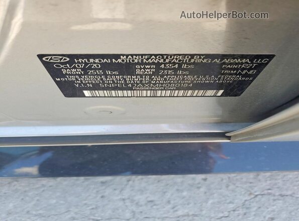 5NPEL4JAXMH080184 2021 HYUNDAI SONATA Silver 