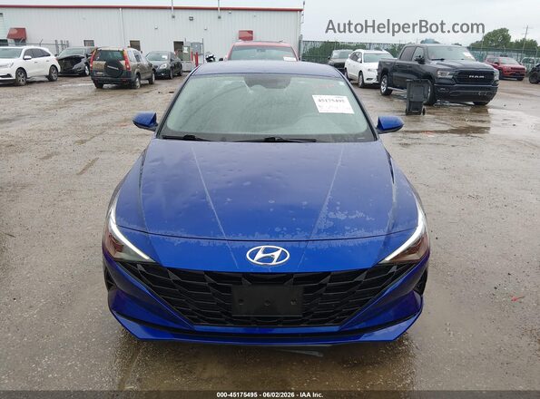 5NPLL4AG1MH050910 2021 HYUNDAI ELANTRA Blue Instrument cluster view