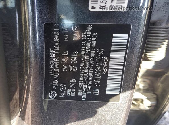 5NPLL4AG4MH034622 2021 HYUNDAI ELANTRA Gray Շարժիչի բաժամունքի տեսք