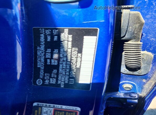 5NPLL4AG4MH038721 2021 HYUNDAI ELANTRA Синий 