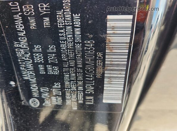 5NPLL4AG8MH016348 2021 HYUNDAI ELANTRA Black Շարժիչի բաժամունքի տեսք
