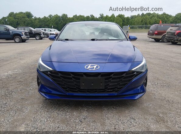 5NPLL4AG8MH044425 2021 HYUNDAI ELANTRA Blue Instrument cluster view