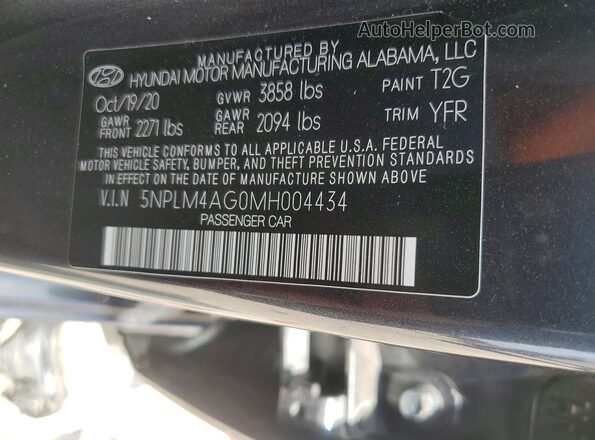 5NPLM4AG0MH004434 2021 HYUNDAI ELANTRA Gray Engine compartment view