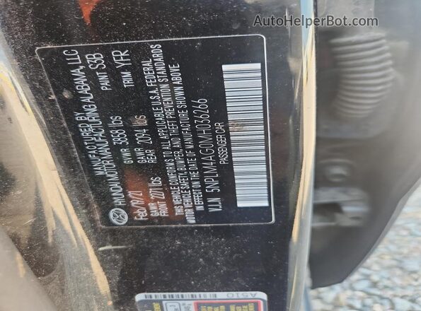 5NPLM4AG0MH036266 2021 HYUNDAI ELANTRA Black Շարժիչի բաժամունքի տեսք
