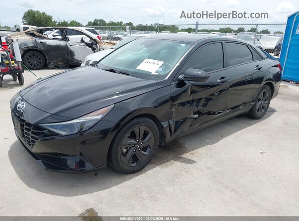 5NPLM4AG2NH053412 2022 HYUNDAI ELANTRA Black წინა მარცხენა ხედი სამი მეოთხედიდან