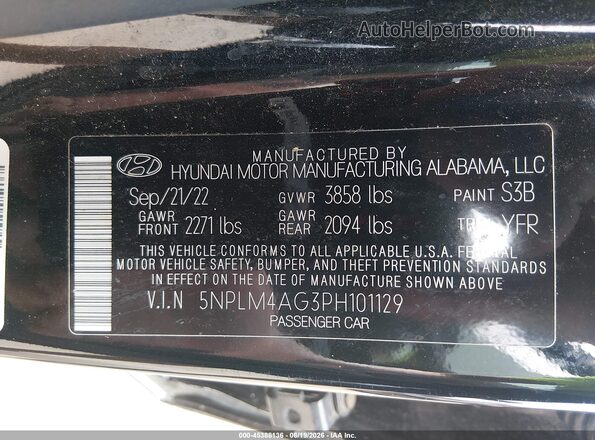 5NPLM4AG3PH101129 2023 HYUNDAI ELANTRA Black Շարժիչի բաժամունքի տեսք