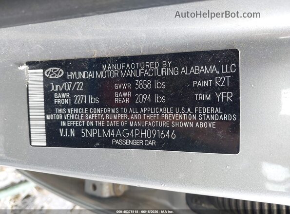 5NPLM4AG4PH091646 2023 HYUNDAI ELANTRA Silver Vista del compartimento del motor