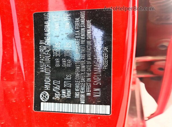 5NPLM4AG4PH100135 2023 HYUNDAI ELANTRA Red 