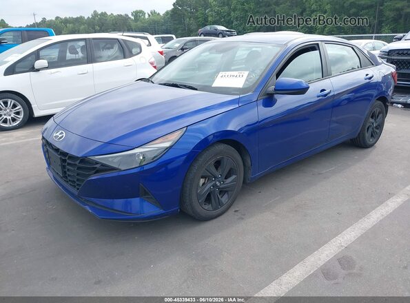 5NPLM4AG8MH013740 2021 HYUNDAI ELANTRA Blue წინა მარცხენა ხედი სამი მეოთხედიდან