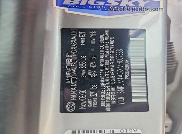 5NPLM4AGXMH009558 2021 HYUNDAI ELANTRA Gray 