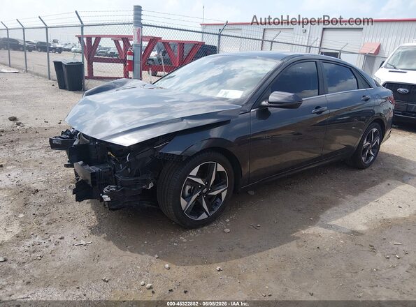 5NPLP4AG0NH058079 2022 HYUNDAI ELANTRA Black Առջևի ձախ երեք քառորդ տեսարան