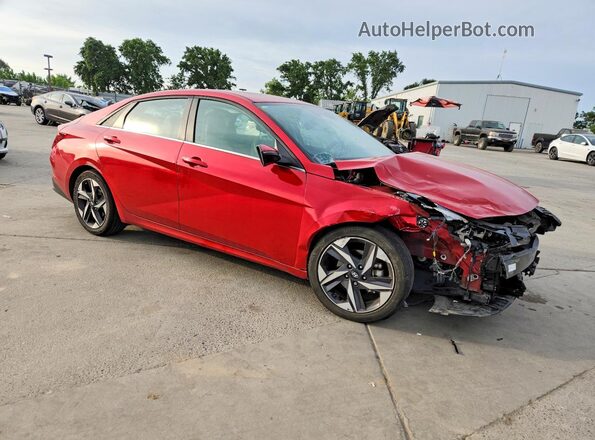 5NPLP4AG1MH019953 2021 HYUNDAI ELANTRA Бордовый Передняя правая четверть
