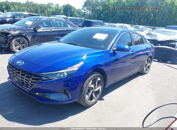 5NPLP4AG4PH111157 2023 HYUNDAI ELANTRA Blue წინა მარცხენა ხედი სამი მეოთხედიდან