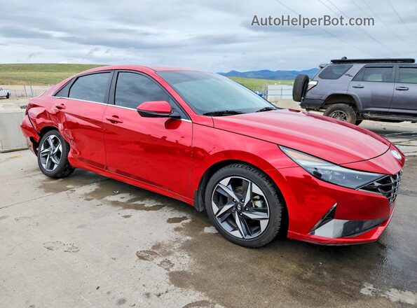 5NPLP4AG6NH077784 2022 HYUNDAI ELANTRA Красный Передняя правая четверть